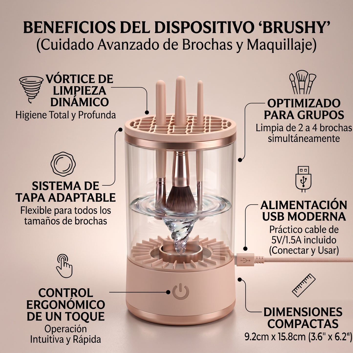 Limpiador Eléctrico De Brochas De Maquillaje